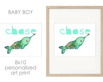 Custom, Personalized, Art Print 8x10 (frame not included), baby shower gift, Hawaii, nursery decor, Ocean, Beach