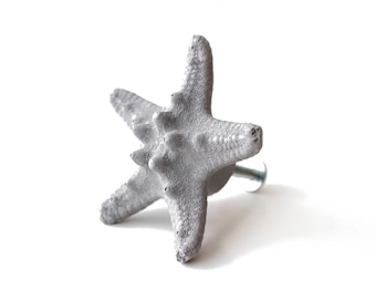 Concrete knobs beach house decorative knobs drawer knobs cupboard knobs starfish kitchen knobs dresser knobs drawer handles knob