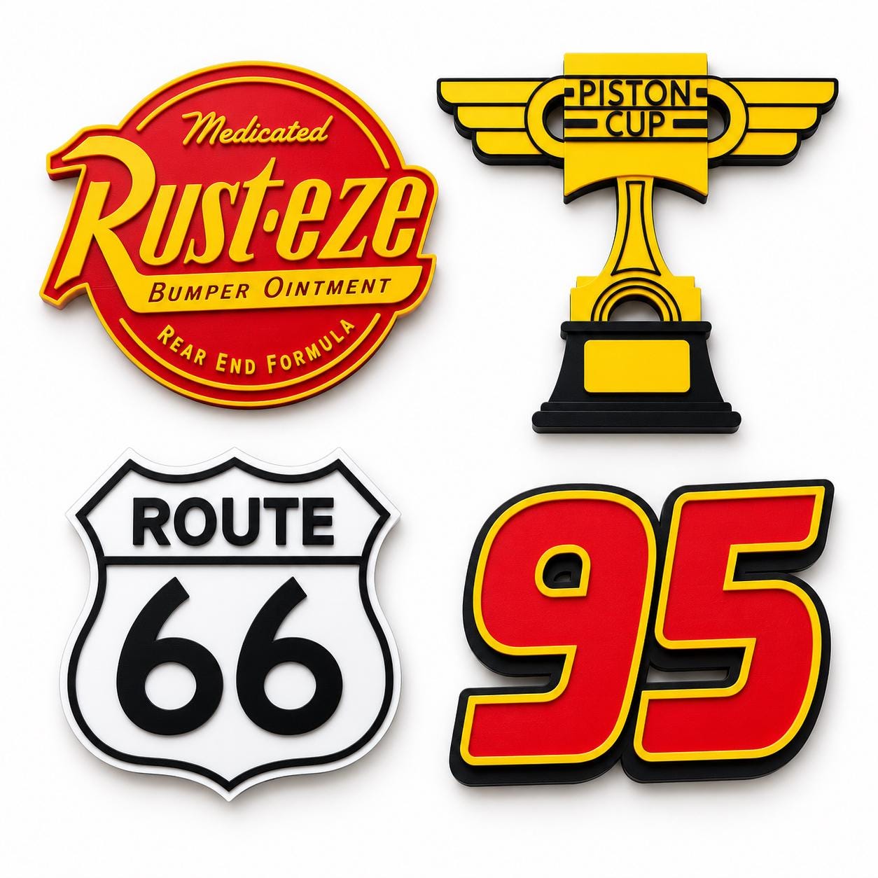 Racing Wall Signs Set of 4