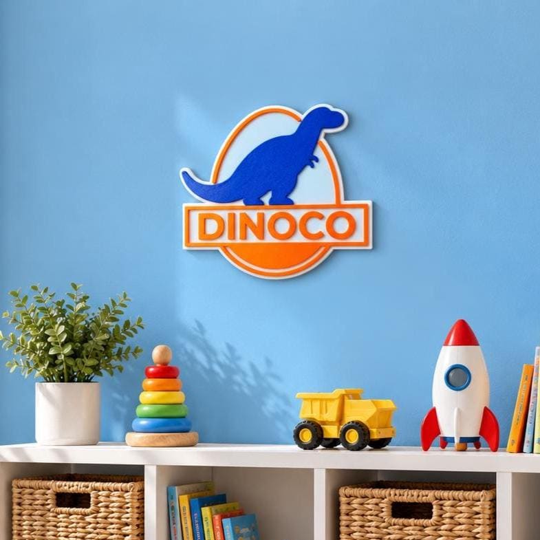 Dinosaur Racing Wall Sign