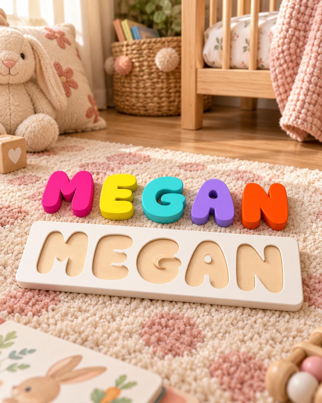 Personalised Name Puzzle, 3D Printed Kids Name Jigsaw, Colourful Letter Puzzle, Custom Nursery Gift, Baby Name Puzzle, T