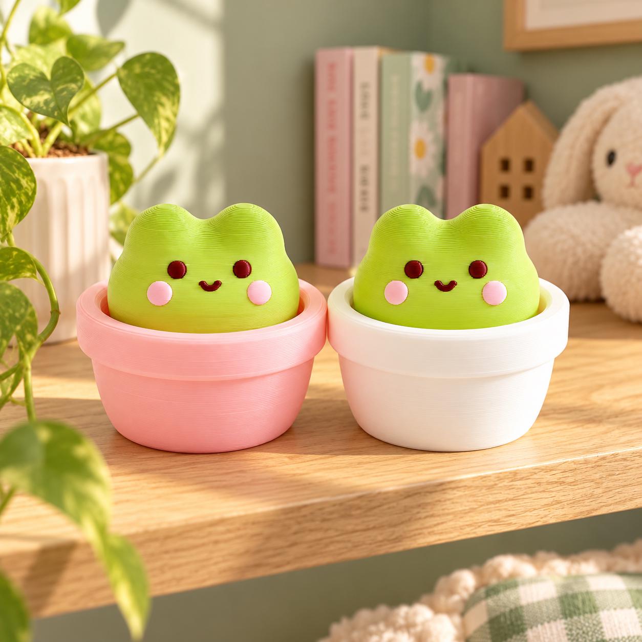 Cute Potted Frog Fidget Clicker