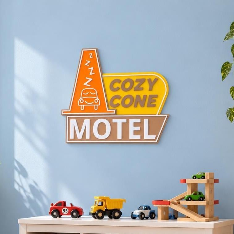 Retro Cone Motel Wall Sign