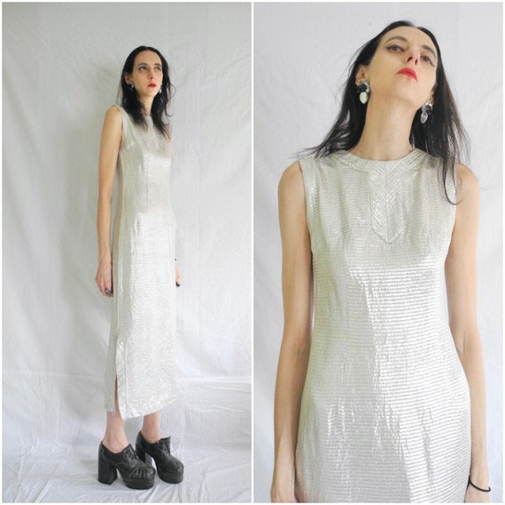 60's sci fi /glam /rocker/mod silver zinc/metallic