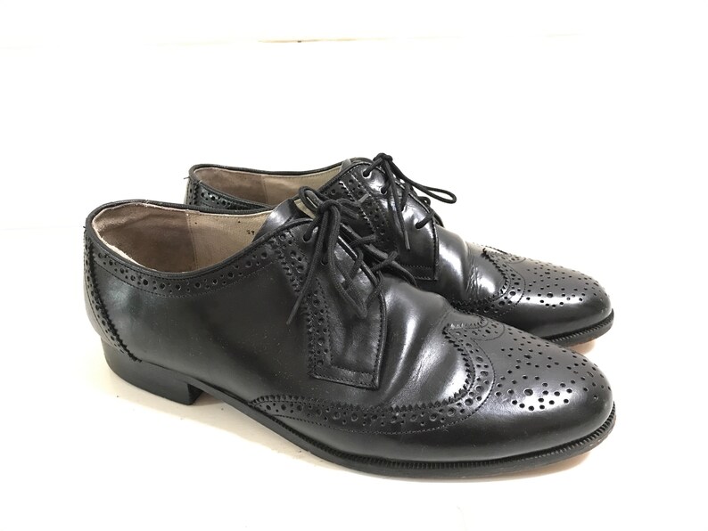 black leather brogues