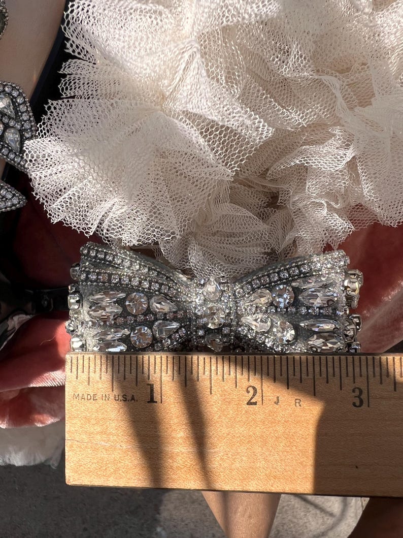 Pair vintage style shoe clips,bows, Marie Antoinette style,bow coquette ,Cinderella,bridal shoes,shabby chic,wedding jewelry, bridgerton image 3
