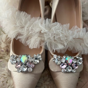 Marie Antoinette style shoe clips,fancy bow faux pearl clips, princess dress up,bridal,wedding accessories,bow jewelry,bridgerton
