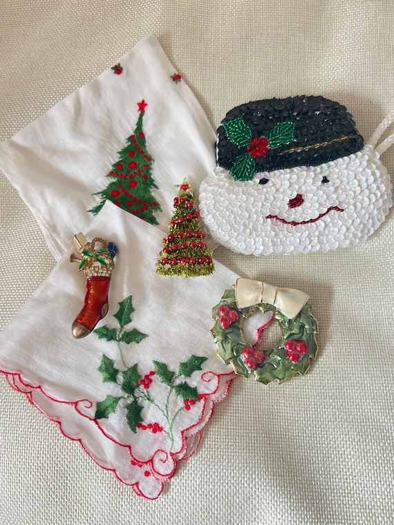 Christmas stuff,Christmas handkerchief,snowman ,Ch