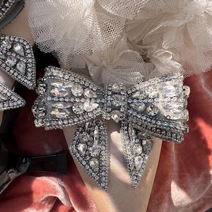 Pair vintage style shoe clips,bows, Marie Antoinette style,bow coquette ,Cinderella,bridal shoes,shabby chic,wedding jewelry, bridgerton image 5