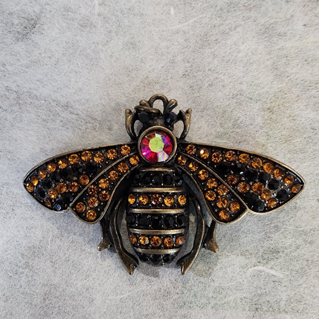 Bumblebee Pendant Rhinestone Bumblebee Yellow and Black Bumblebee Gift ...