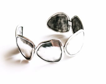 Classic and Stylish Handmade Sterling Silver Cuff Bracelet, 'wonder lands' cuff.