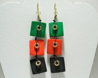 Handcrafted Wood Wooden Earrings Natural Color