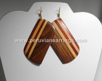 Handcrafted Wood Wooden Earrings with soft wood