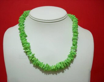 Light Green sea shell puka necklace