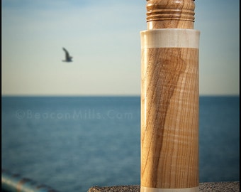 Lighthouse Pepper or Salt Mill of Olive Ash & American Holly