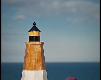 Octagonal Lighthouse Pepper Mill in American Cherry Hard Maple YellowHeart with Oil house Salt Cellar in White Oak & RedHeart Roof