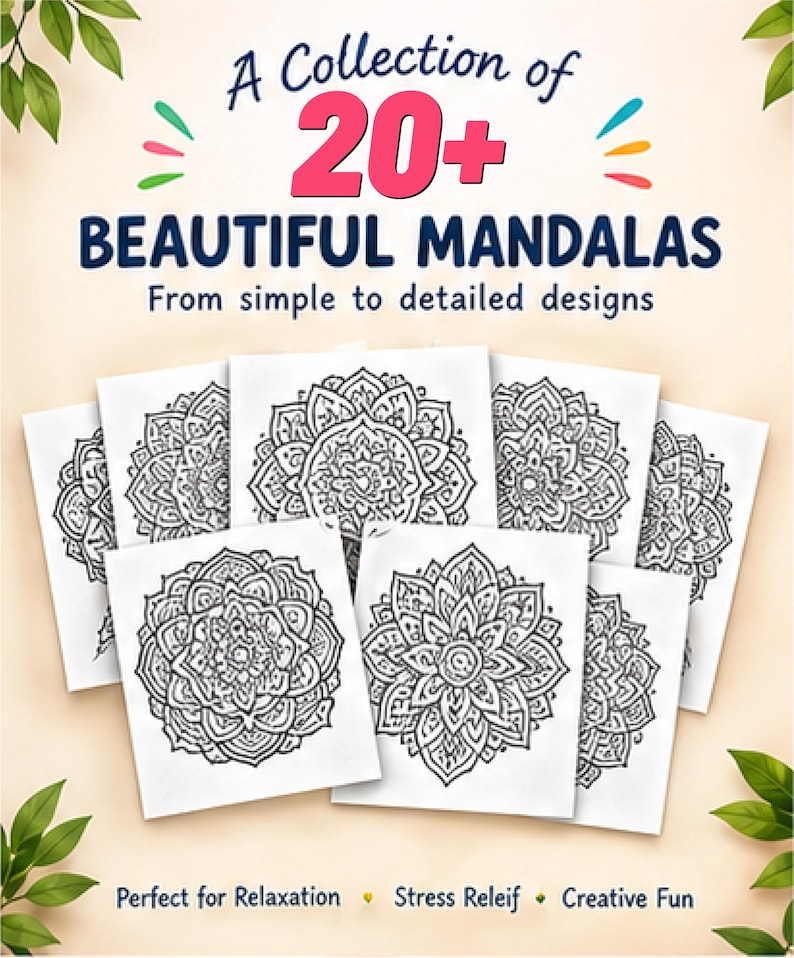 Mandala Coloring Pages for Kids and Adults - Etsy