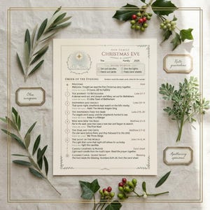 Christmas Eve Nativity Program Printable, Large Print KJV Reader Cards, Luke 2 Family Reading Script, Carols, Candle Prayer, Letter & A4