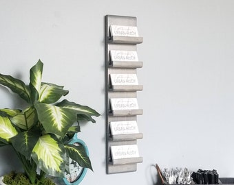 Wall Mounted Vertical Wood Business Card Organizer, Office Decor, Office Organizer, Multiple Business Card Display