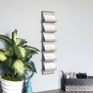 Organiseur mural vertical pour cartes de visite en bois, décoration de bureau, organiseur de bureau, présentoirs de plusieurs cartes de visite