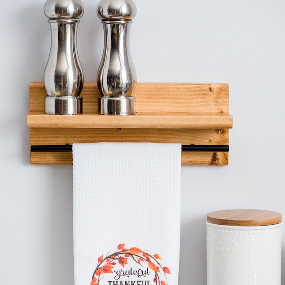 Bathroom and Kitchen Small Towel Holder With Shelf, Hand Towel