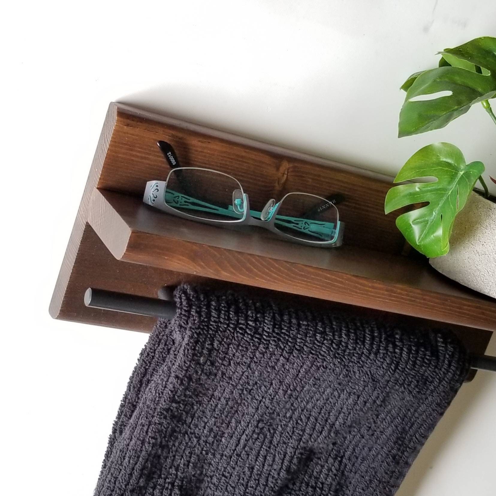 Bathroom and Kitchen Small Towel Holder with Shelf Hand Towel | Etsy