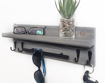 Long Compact Wall Organizer, Entryway Organizer, Apartment Decor, Sunglass and Key Holder, Wall Organizer, Housewarming Gift