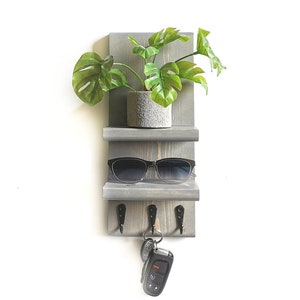 2 Tier Compact Wall Organizer, Space Saver Storage, Apartment Decor, Narrow Sunglass and Key Holder, Apartment Gifts, Housewarming Gift