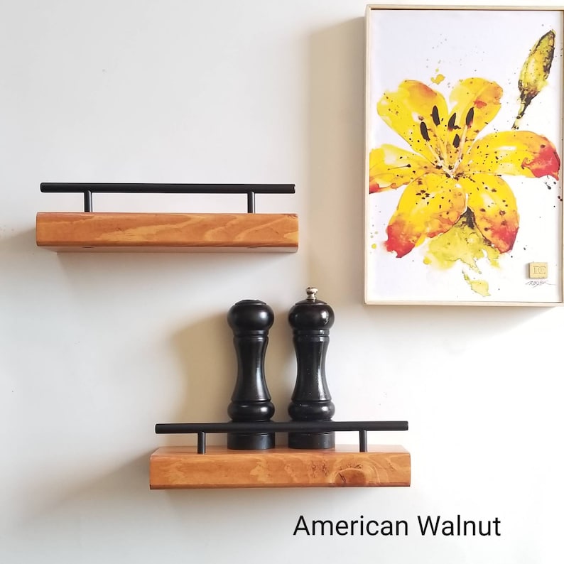 Wall Mounted Spice Rack Floating Shelf for Spices Kitchen Etsy UK