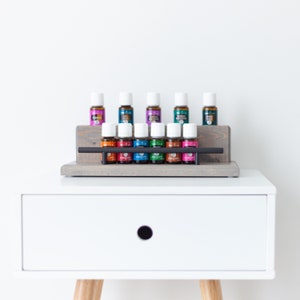 Essential Oil Tabletop Display: Handmade Pine Aromatherapy Organizer