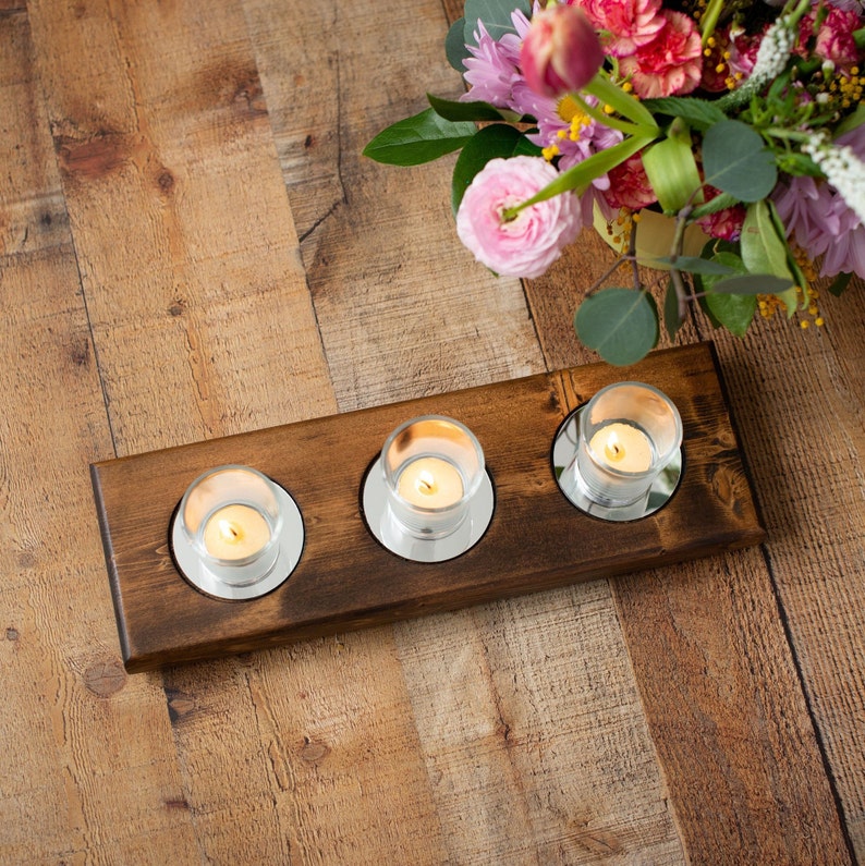 Mirrored Candle Holder Centerpiece Table Centerpiece Mantle Etsy