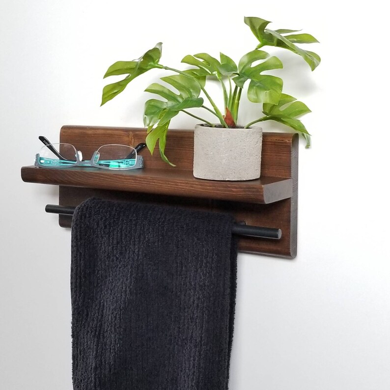 Bathroom and Kitchen Small Towel Holder With Shelf Hand Towel Etsy