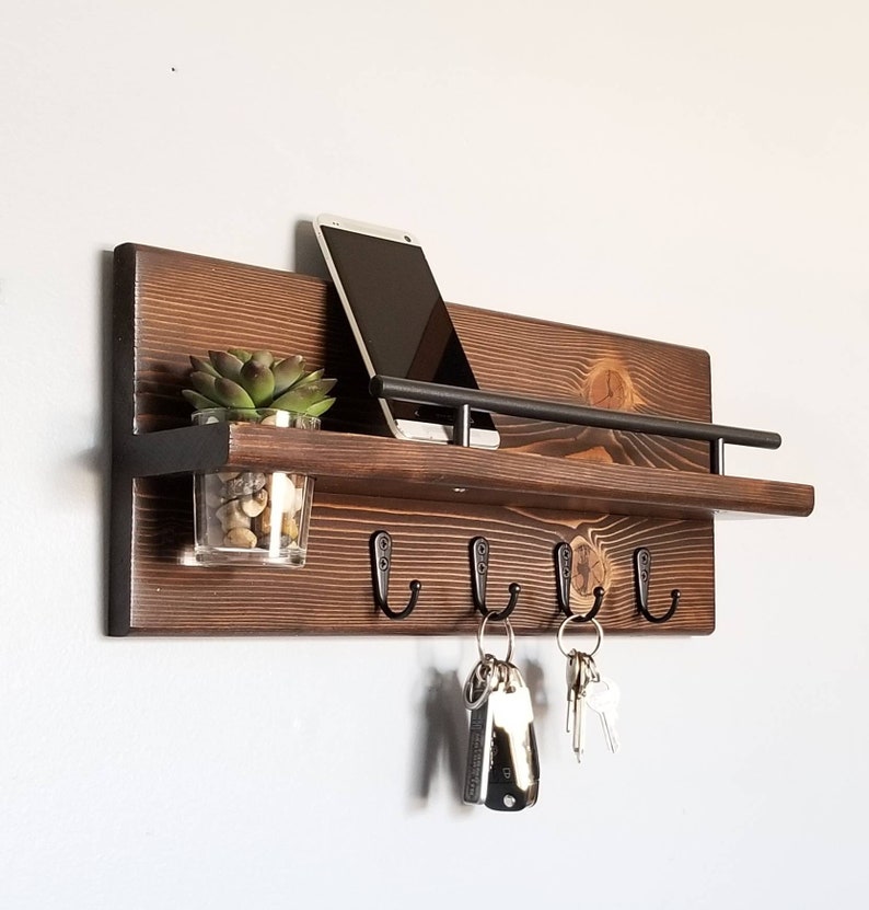 Key and Mail Holder Key Rack Entryway Shelf Mail Storage Etsy Canada