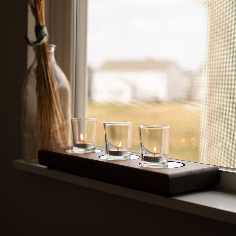 Mirrored Candle Holder Centerpiece Table Centerpiece Mantle Etsy