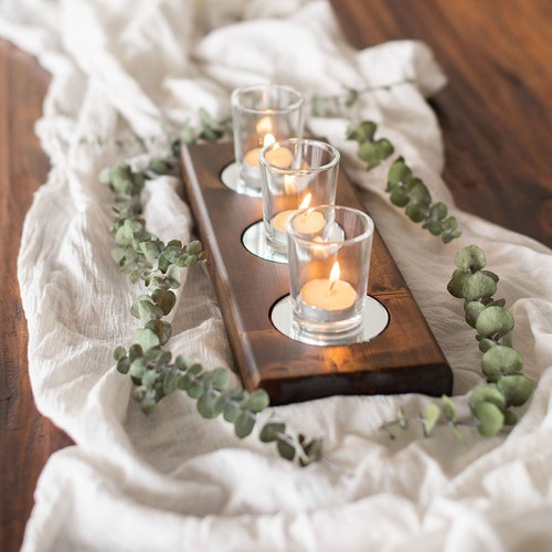 Mirrored Candle Holder Centerpiece Table Centerpiece Mantle Etsy