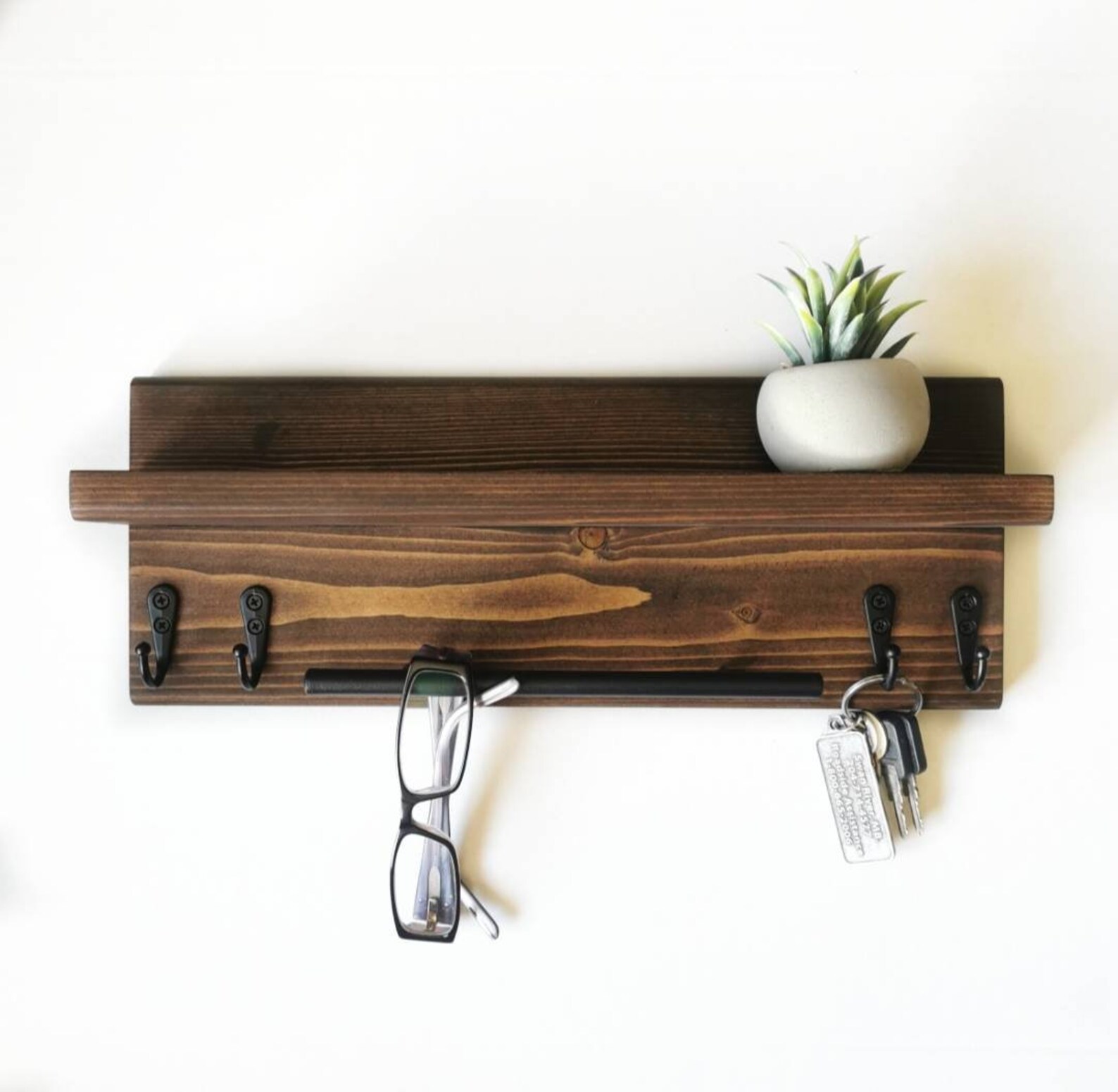 Long Compact Wall Organizer Entryway Organizer Apartment Etsy