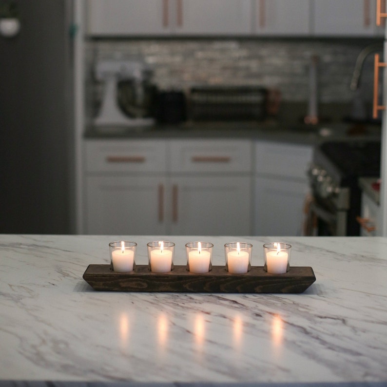 Candle Holder Centerpiece Wood Candle Tray Table Etsy Canada
