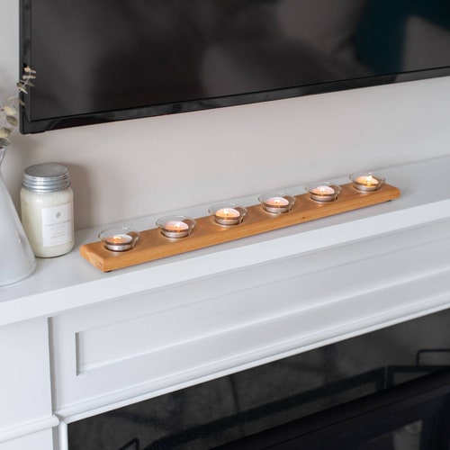 Candle Holder Centerpiece Wood Candle Tray Table Etsy