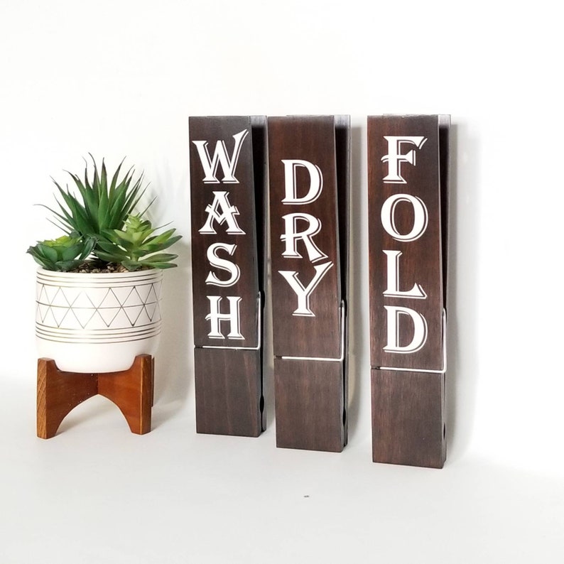 Laundry Room Decor Jumbo Clothespin Wall Accent Farmhouse Etsy