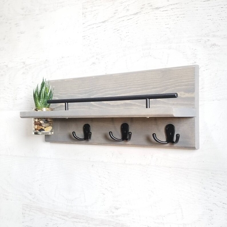 Wood Coat Rack Entryway Organizer Mail Storage Key Hook Etsy Canada
