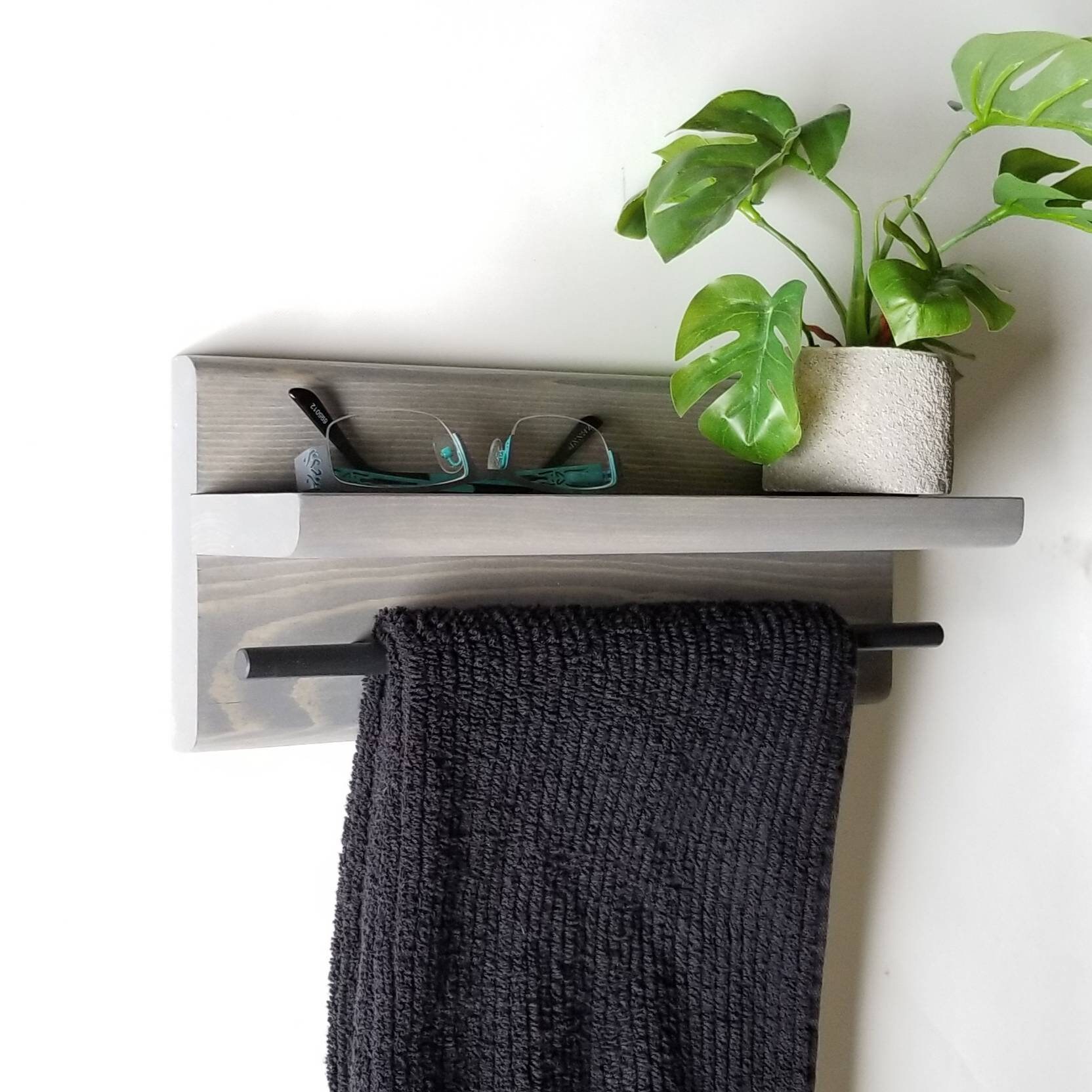 Bathroom and Kitchen Small Towel Holder with Shelf Hand Towel | Etsy
