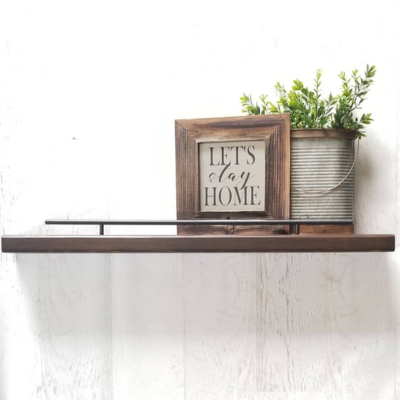 Rustic Floating Wall Shelves Flush Mount Shelving Modern Image 0
