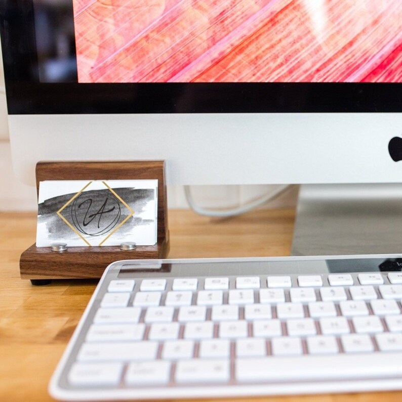 Walnut Wood Business Card Holder Executive Business Card Etsy Canada