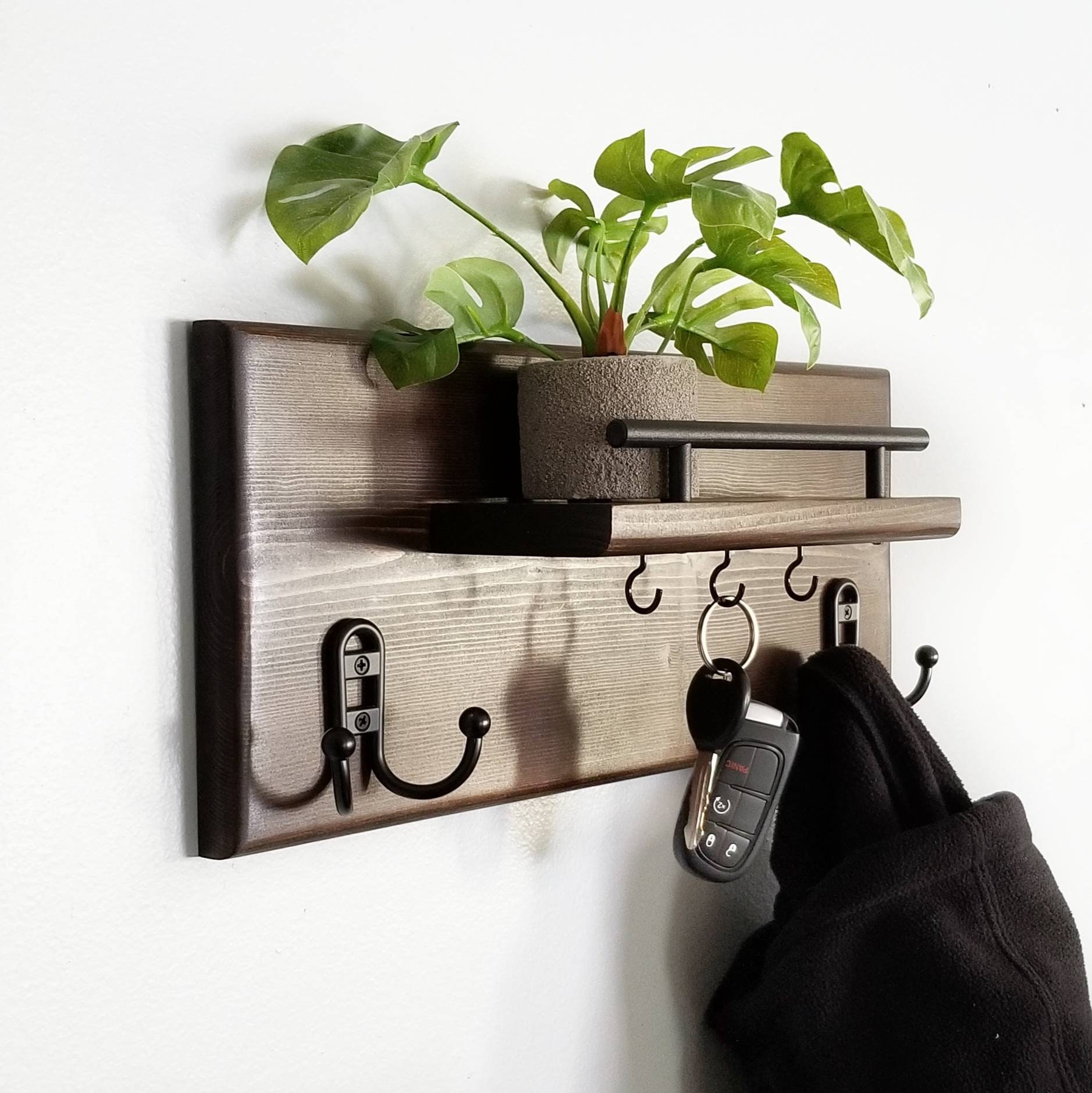 Entryway Organizer, Coat Rack, Key Holder Hooks, Farmhouse Coat