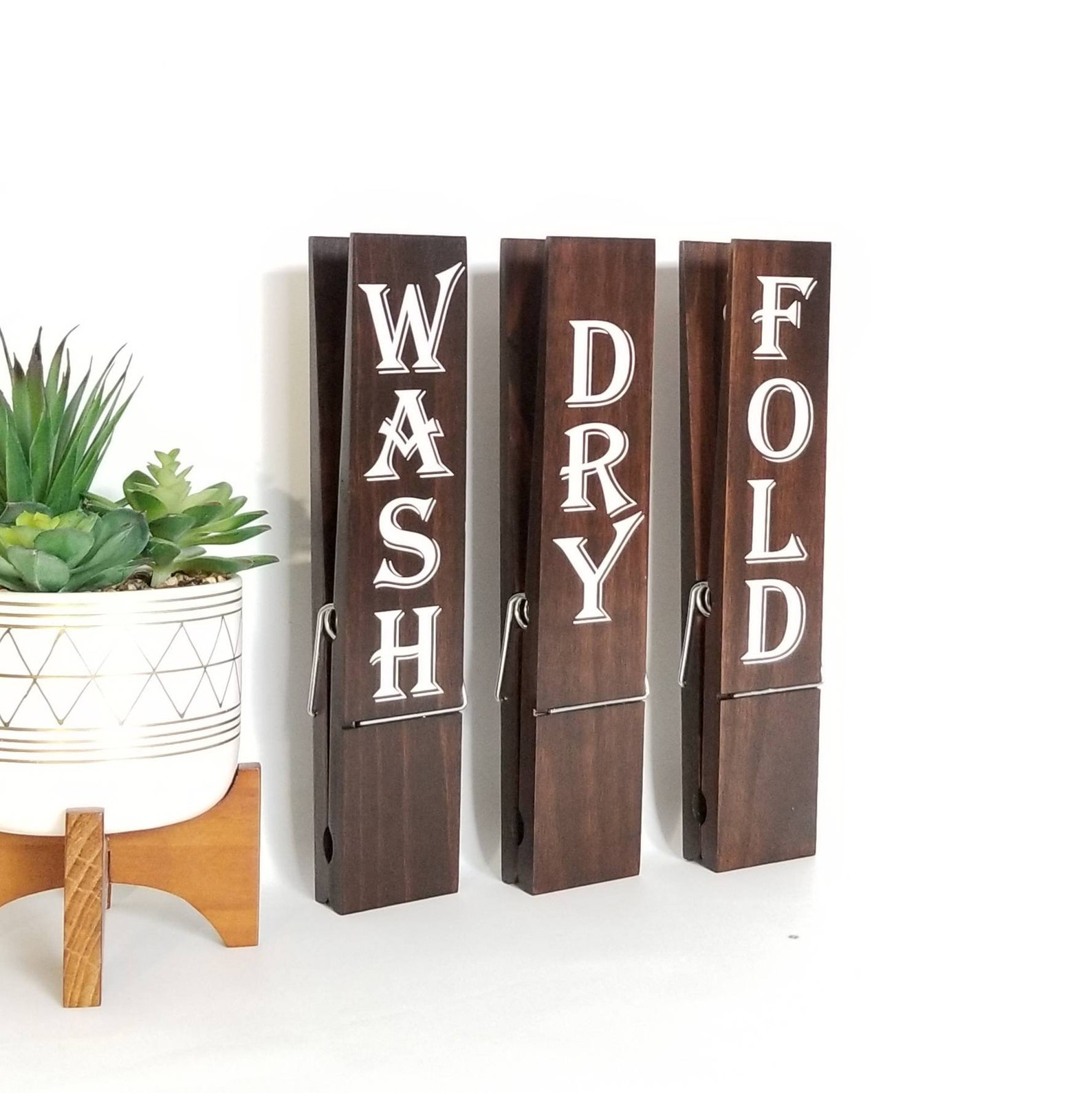 Laundry Room Decor Jumbo Clothespin Wall Accent Farmhouse Etsy