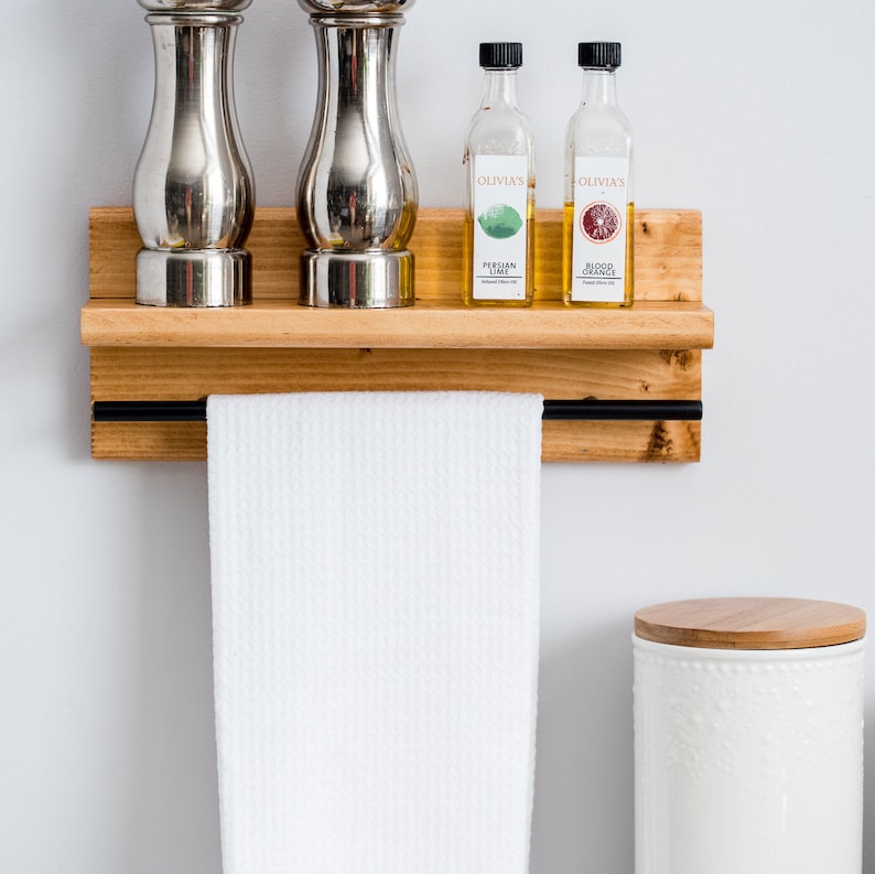 Bathroom and Kitchen Small Towel Holder with Shelf Hand Towel Etsy