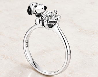 Snoopy Dog Ring 925 Sterling Silver Ring
