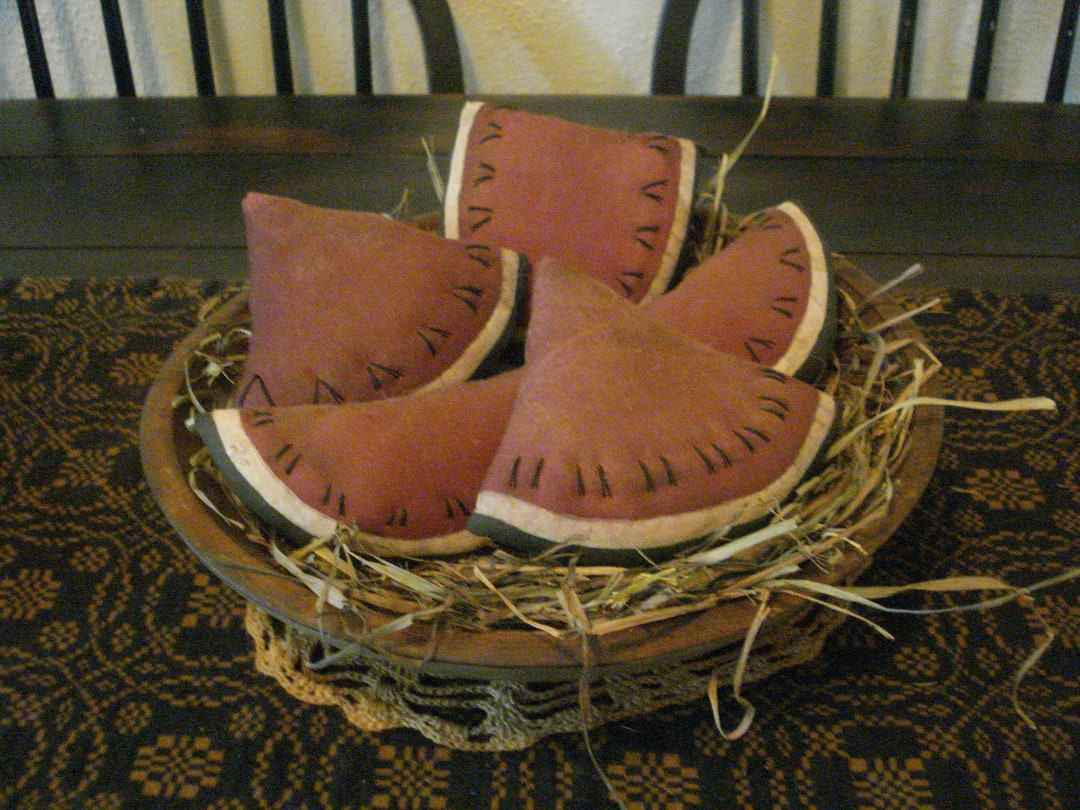 Primitive Set of Five Watermelon Ornies - Etsy