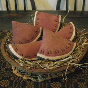Primitive Set of Five Watermelon Ornies