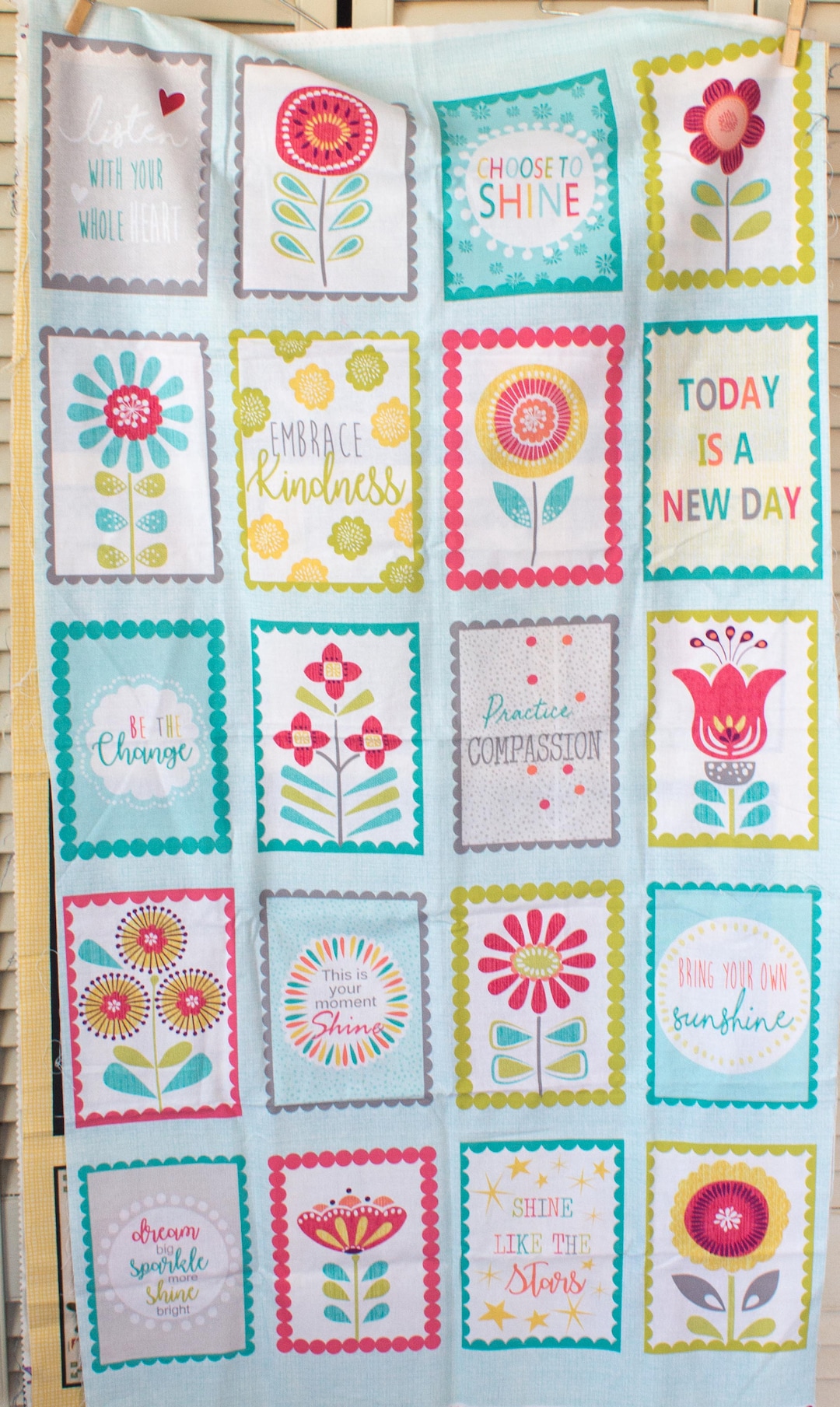 Choose to Shine Quilt Panel by Benartex Etsy Australia